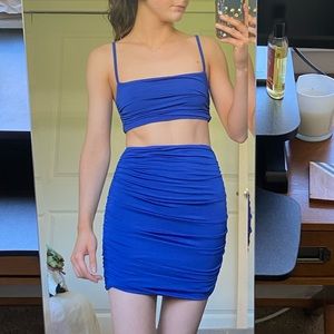 Cobalt blue two piece dress set